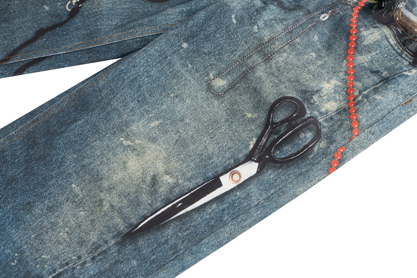 New Fashion Brand 3D Printed Washed Jeans